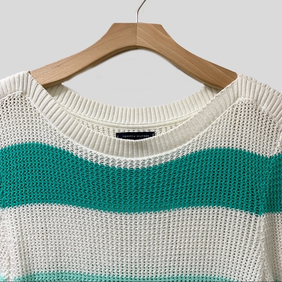 Tommy Hilfiger Striped Sweater - Mint Green/White - Picture 3 of 5